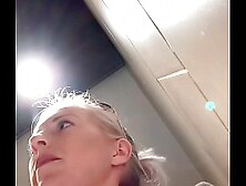 Horny in the restaurant! Fingered on the toilet to orgasm