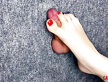 I Took A Close-up Shot Of Glory Hole - Spanking My Feet On The Cock And Balls Of A Slave Easycbtgirl