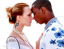 Astonishing brunette Belle Claire likes interracial anal fuck