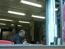 Cam upskirt in a public library