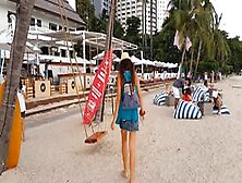 NO PANTIES at Beach Party # Flashing in Public