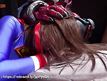 javryo. com - Superheroine Belly Punch Vomit