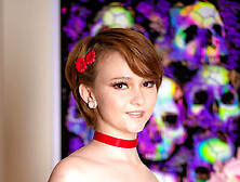 Ruthless Stud Rams Slim Lucy Valentine’s Soaked Cunt!