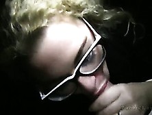 Blonde With Glasses Fucks In Public Hallway