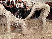 Mud Wrestling Between Two Fierce And Hot Bombshells