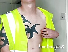 Hi Viz Scally Ginger Wanks And Cums