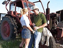 Blonde Farmgirl Valentina Blue Seduce To Rough Outdoor Anal Sex By Whitezilla Cock