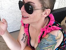 Nude Naked MILF Outdoor Public Cigarette Smoking