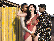 Desi Indian Sexy Bhabhi Fucked by Two Strangers