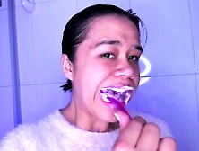 I brush my teeth deeply,  spit in glass,  Lila Jordan