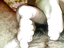 Handjob And Cum On Wife Feet