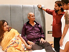 Hardcore Threesome Foursome Gangbang with Indian Bhabhi Tejaswini,  Old Father-in-Law,  and Step Son