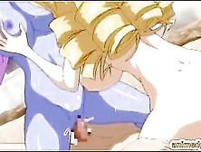 Giant melon breasts manga three-some banging and squirting milk