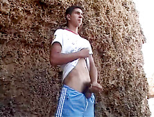 Tunisian Arab Twink Strokes On The Beach