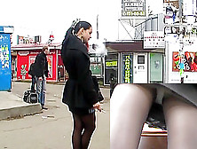 Beauty in blue shoes upskirt (fake) movie