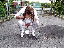 Daddy's Obedient Sissy Expelling Milk Enemas Outdoors