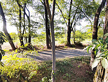 Humongous bitch known on the cycle path gets slammed on the bench but the tractor ruins everything