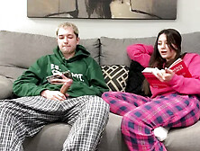 Step Sister Caught Step Brother Watching Porn and Jerking Off! Beauty was Sho...