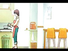 Hentai hottie wearing just an apron gets fucked