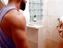 smoking babe abella danger teases into the shower room deepthro