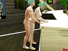 Bulma Mother and Ex-Wife Epi 6 My Mom is cooking with very alluring clothes almost Naked and I fuck her hard When my Dad goes to