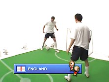British Michelle B represents England in a football game