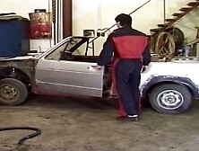 Car Mechanic Large Butt Screwing... Cum In Throat