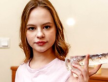 The first-class redhead Venera Murkovski is fucking with a dildo