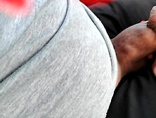 The hotty plays with the driver's petite knob with disgusting phimosis