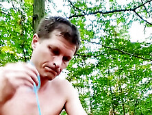 Boris Luptak Exercises His Balls For Master (Outdoors)