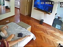 Ip Cam Latina Watching Tv With Stepdad