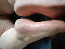 My Big Beautiful Woman's 1St Time Footjob Close-Up