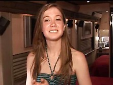 Gorgeous shy teen flashes tits