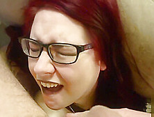 Nerdy Girl Gets A Huge Facial :)