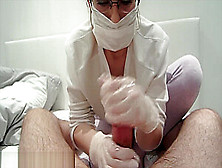 Nurse Gives Relaxing Close Up Handjob