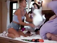 Girlsway Lesbian Pillow Fight On A Rainy Day - Emma Hix,  Gabbie Carter And Eliza Ibarra (Emma Carter,  Rainy Day Jordan,  ????emma