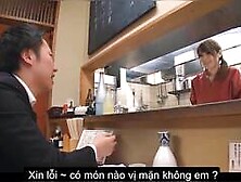 Fuck 2 beautiful girls at the restaurant