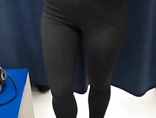 Big-Ass Babe In Workout Leggings At The Fitting Room