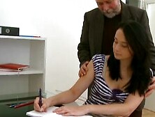 Tiffany may look innocent, but her dirty teacher soon takes this away