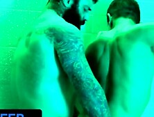 Dadcreep - Hairy Buff Stepdaddy Joins His Hot Latino Stepson For A Passionate Breeding In The Shower