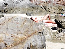 Stranger jerks off on the beach,  then touches and mounts my twat!