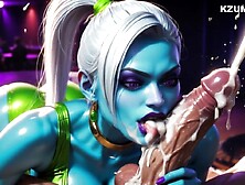 Vados from Dragon Ball, babe with a large butt and a oral (AI Generated)