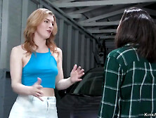 Lesbian Stepsisters Anal Fuck In Garage
