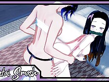Nezuko Kamado Gets Strapon Banged by Shinobu Kocho - Demon Slayer Lezbian Anime