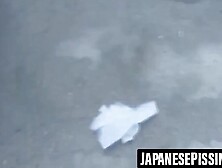 Naughty Japanese girls unload in hidden spots