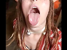 Fox Ears Olivia Makes Sexy Animal Noises As She Drools on Giant Meat