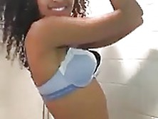 A Fine Black Girl Stripping And Masturbating