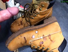 14 Cumshots On Docker Boots (Slowmotion)