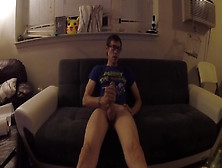 Jerk On Couch,  Cum Hard