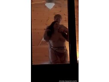 Cuck Hubby Watches From The Window,  Gets Creampie Cleanup + Sloppy Seconds